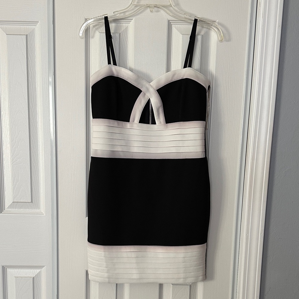 Chic Black and White Mini Dress